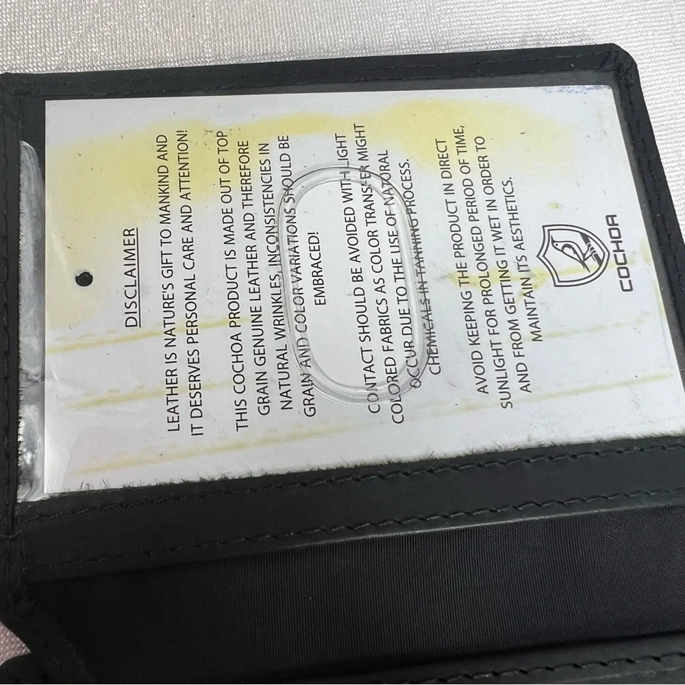 New Cochoa Black Bifold Leather Slim RFID Wallet Identify Protection Crazy Horse